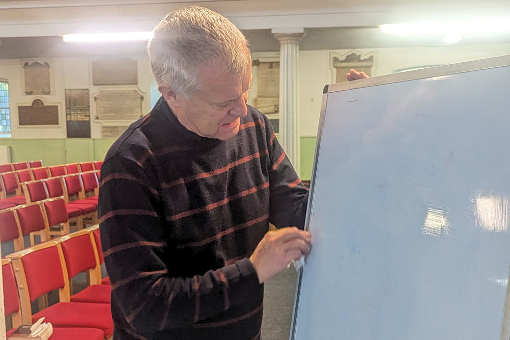 3 - strategy 1000x667 Revd Canon Steve Coulson prepares the white board