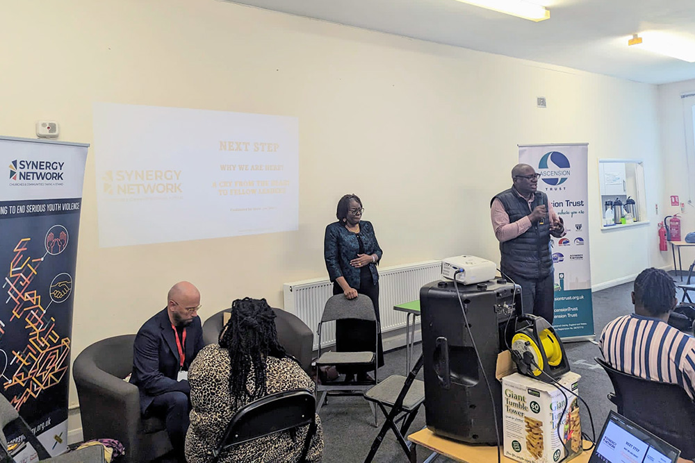 Richard Reddie talking at the Synergy Network meeting